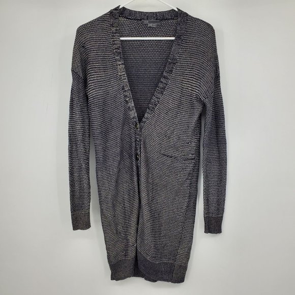 Vince Linen Blend Women's Long Oversized Button Front Cardigan Sweater XXS - Picture 1 of 14